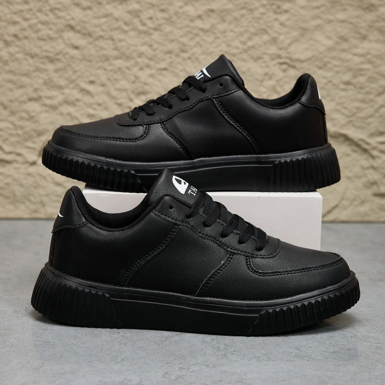 Men'S Shoes Black And White - Men Outdoor Leather Shoes Flat Classic