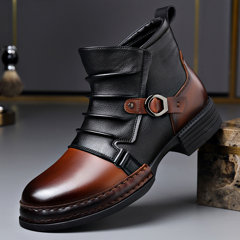 Men'S Shoes Zipper - Autumn Winter Retro Ankle Boots for
