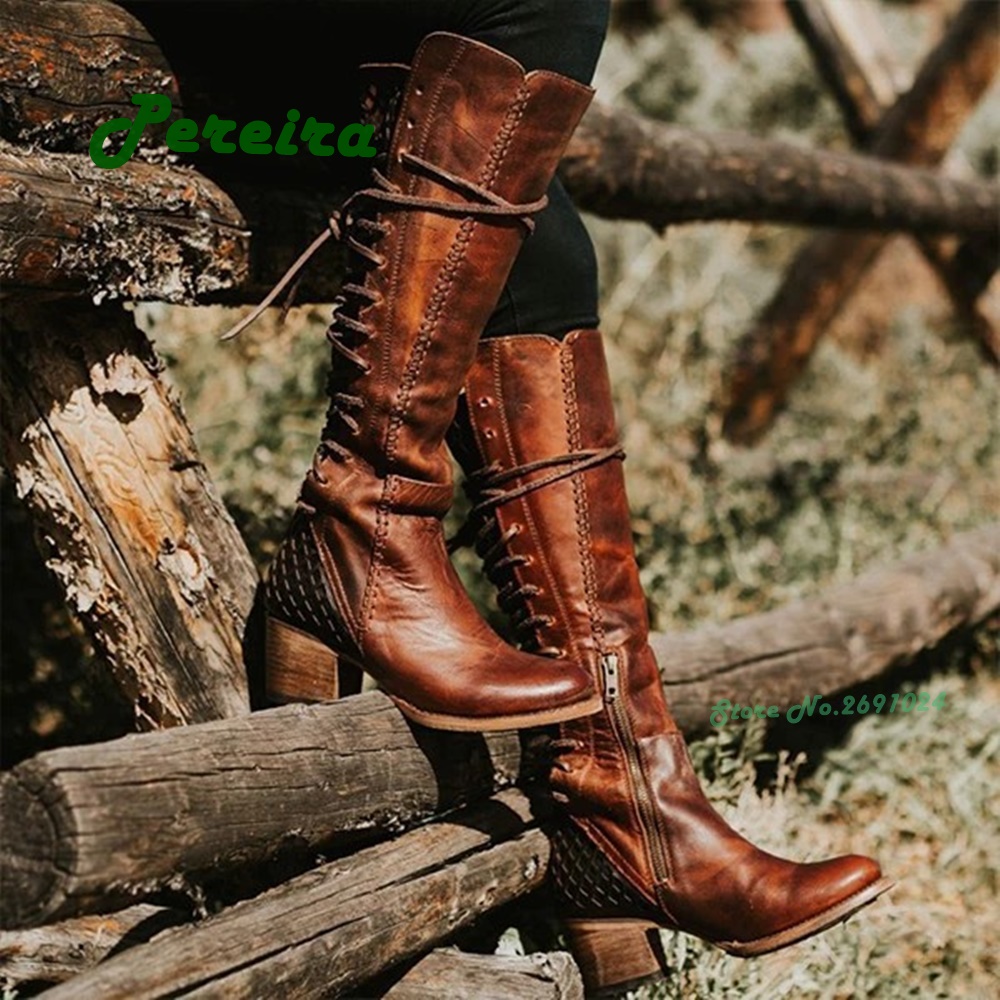 Men'S Shoes Size 43 In Us - Vintage Cowboy Lace Up Men's Boots