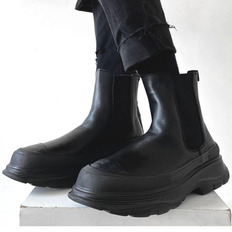 Men'S Shoes Black And White - England style men boots casual natural