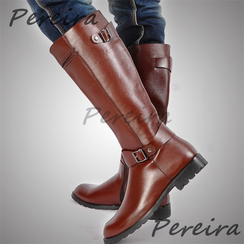 Autumn Winter Retro Knee High  - огляд і ціна Men'S Shoes Zipper