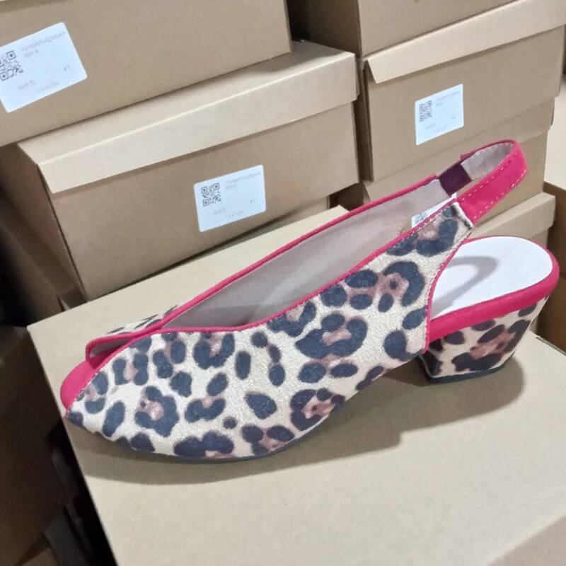 Leopard Print Peep Toe Slingba - огляд і ціна Men Shoes Style