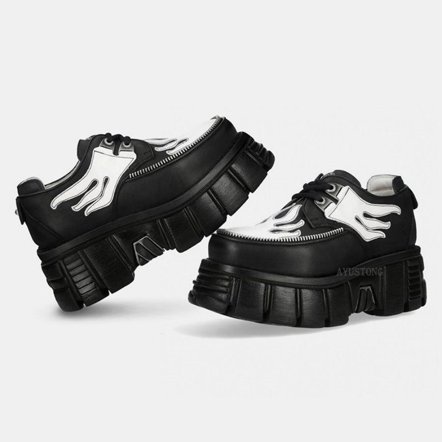 Women Black White Flame Print  - огляд і ціна Men'S Shoes Black And White