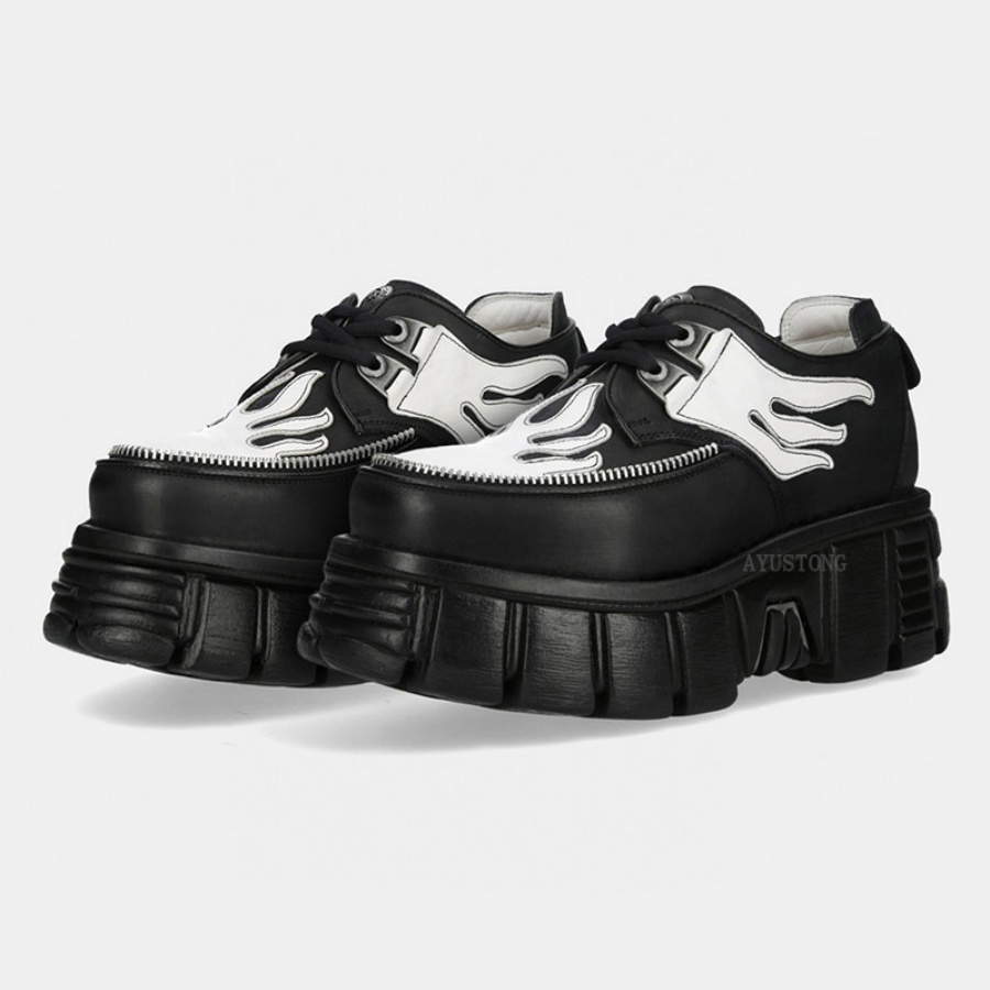 Women Black White Flame Print  - огляд і ціна Men'S Shoes Black And White