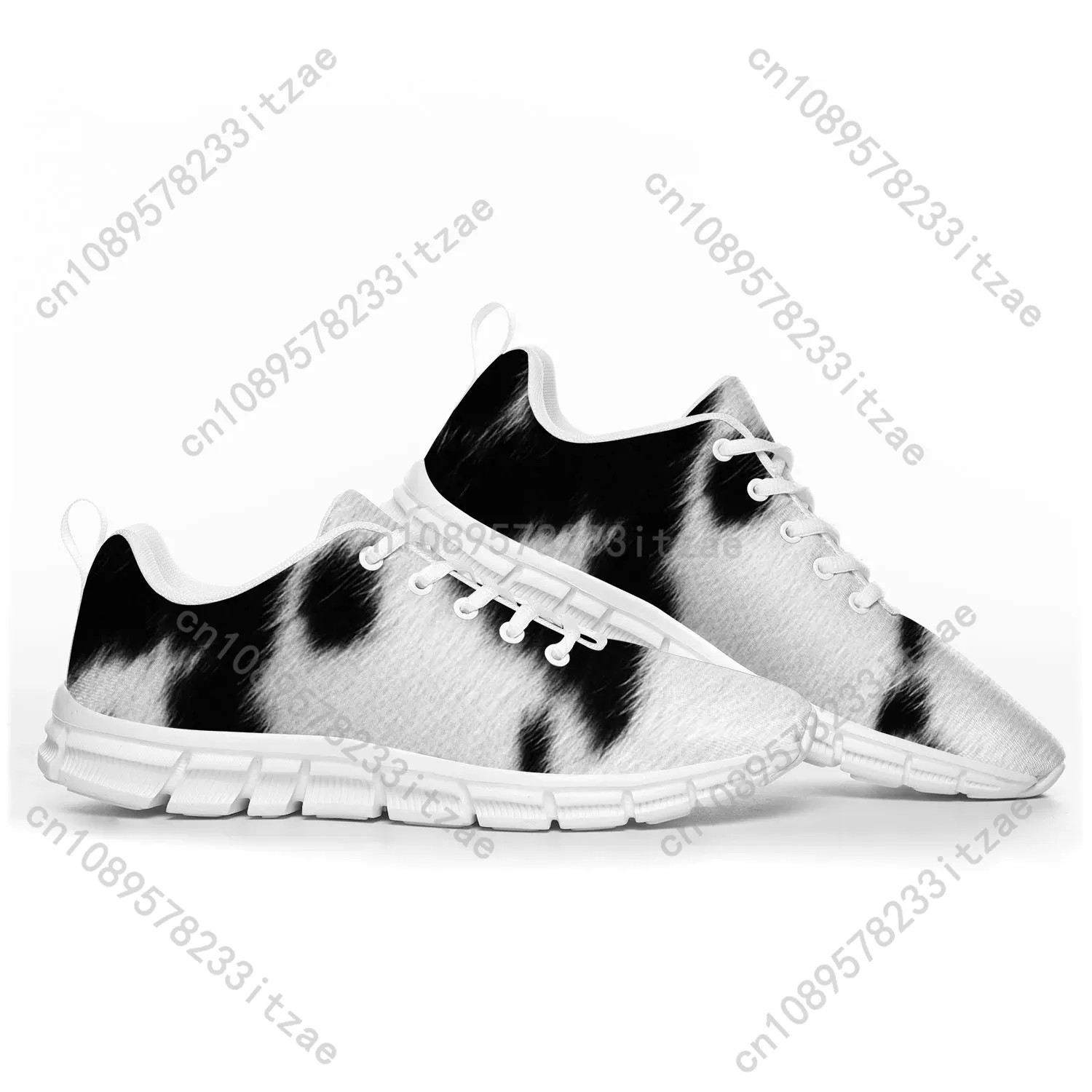 Cow Print 3D Pattern Sports Sh - огляд і ціна Men'S Shoes Black And White