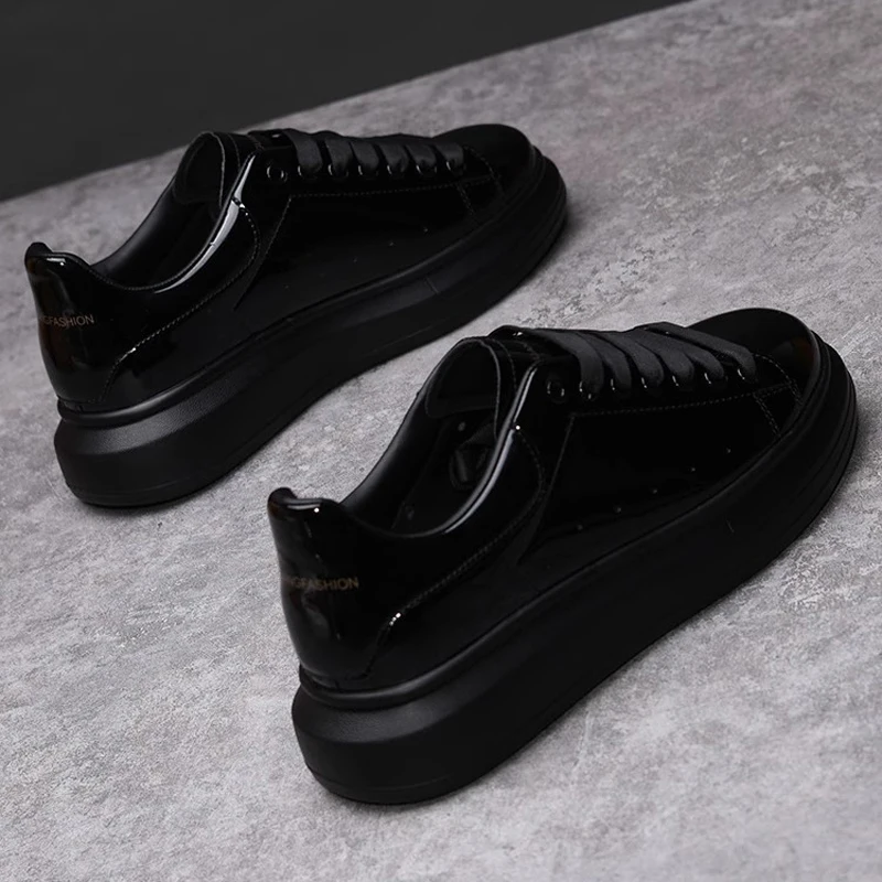Brand Men's Shoes Black Glossy - огляд і ціна Men'S Shoes Black And White