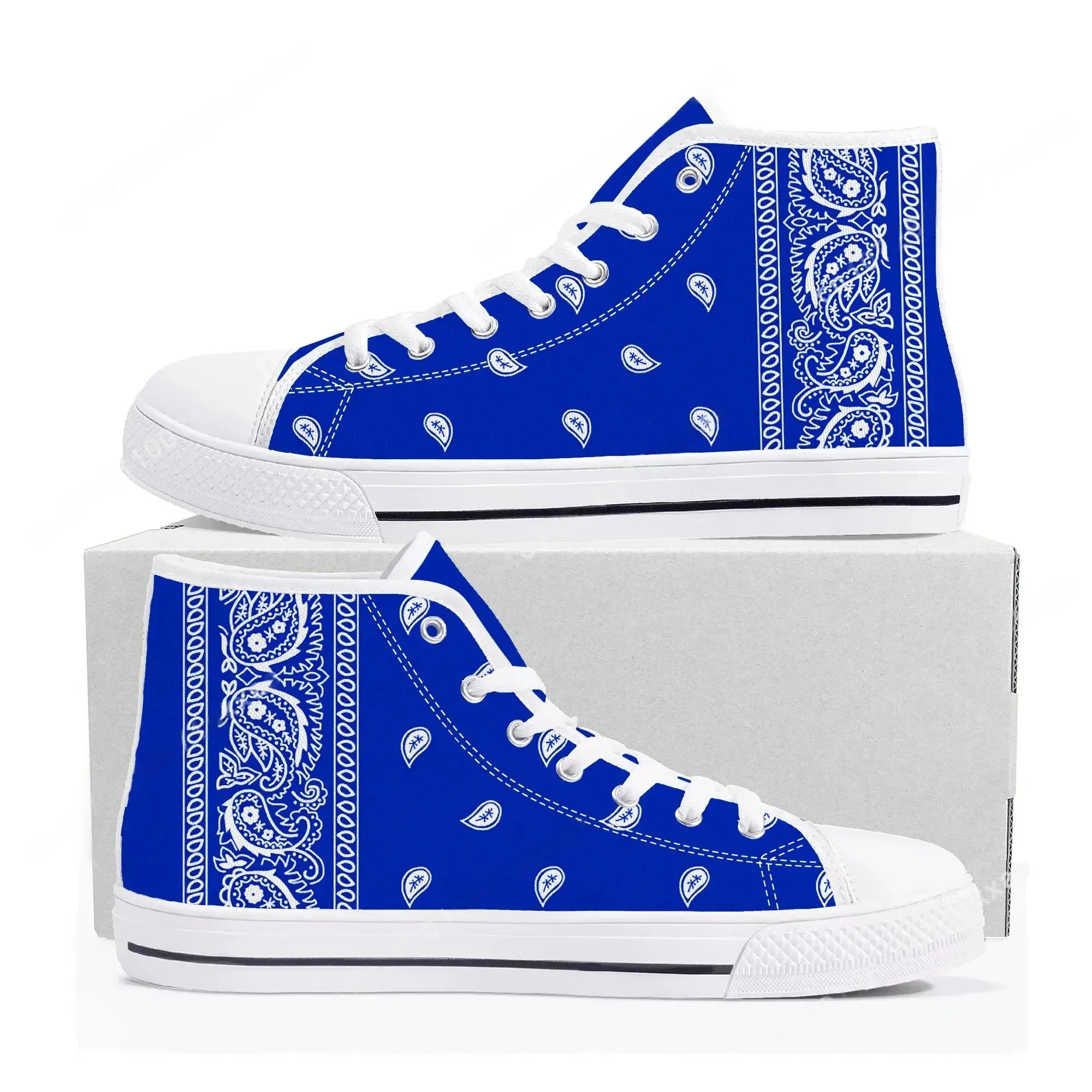 Bandana Paisley High Top Sneak - огляд і ціна Men'S Shoes Black And White