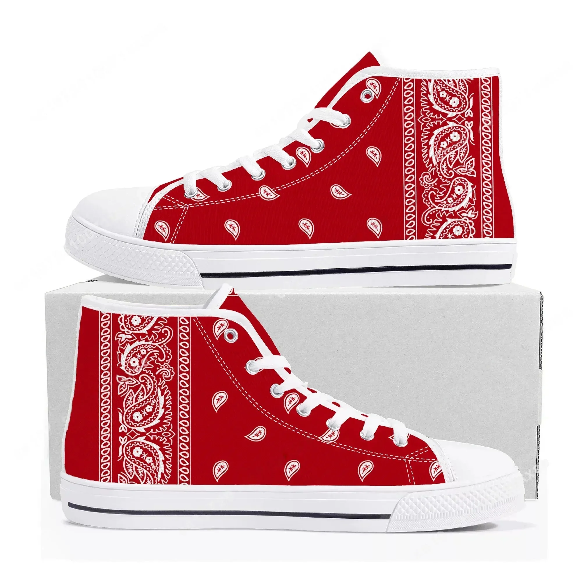 Bandana Paisley High Top Sneak - огляд і ціна Men'S Shoes Black And White