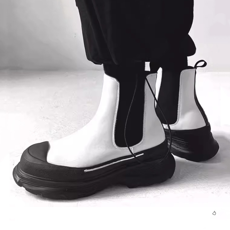 mens fashion punk rock chelsea - огляд і ціна Men'S Shoes Black And White