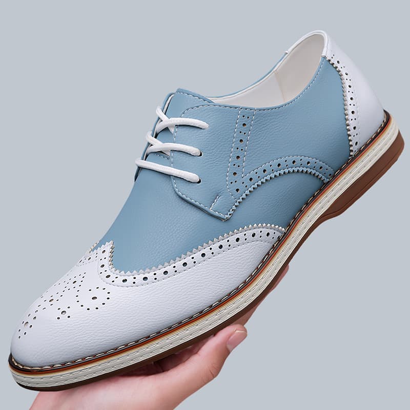 Mens White Blue Two Tone Brogu - огляд і ціна Men'S Shoes Hey Dude