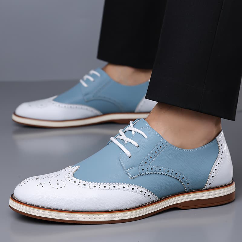 Mens White Blue Two Tone Brogu - огляд і ціна Men'S Shoes Hey Dude