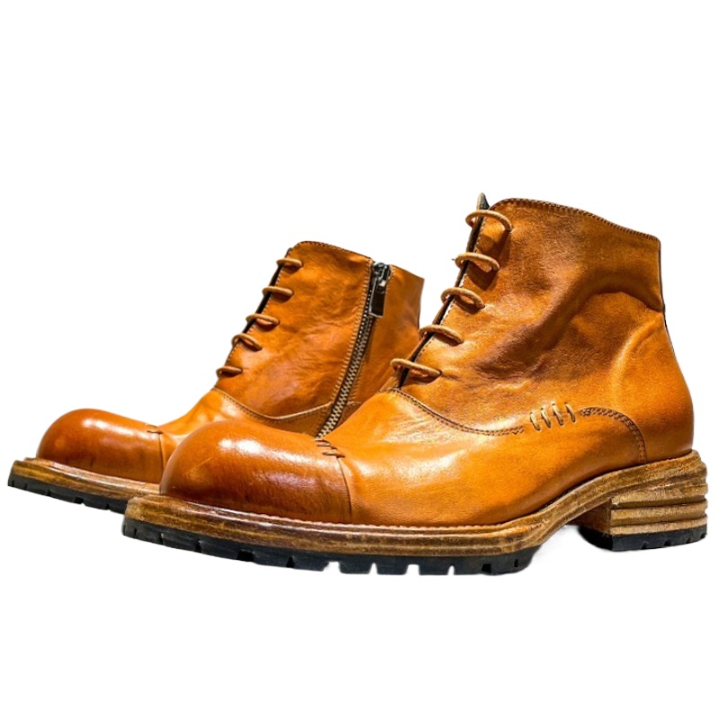 Ethnic Style Washed Horsehide  - огляд і ціна Men'S Shoes Zipper