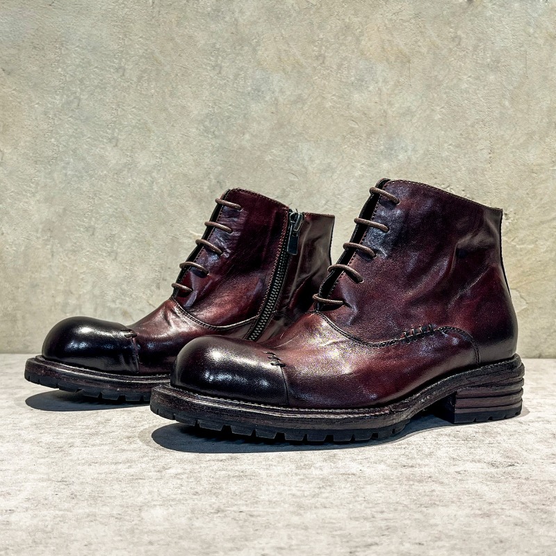 Ethnic Style Washed Horsehide  - огляд і ціна Men'S Shoes Zipper