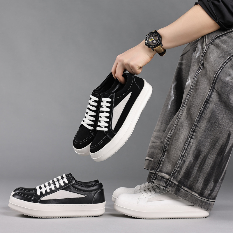 Mens Black Genuine Leather Pla - огляд і ціна Men'S Shoes Black And White