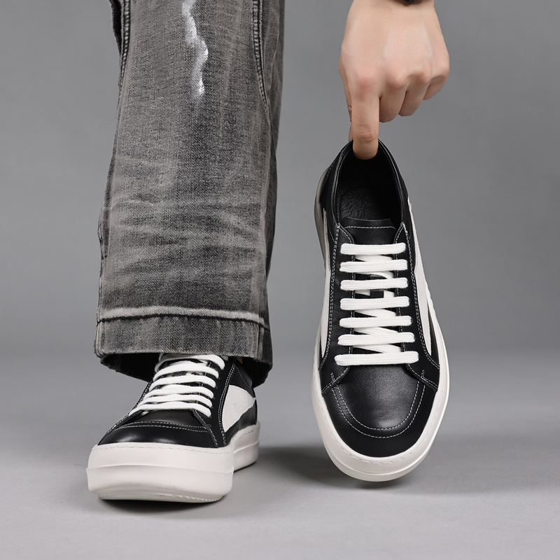 Mens Black Genuine Leather Pla - огляд і ціна Men'S Shoes Black And White