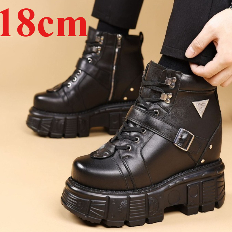 Genuine Leather Motorcycle Boo - огляд і ціна Men Shoes High