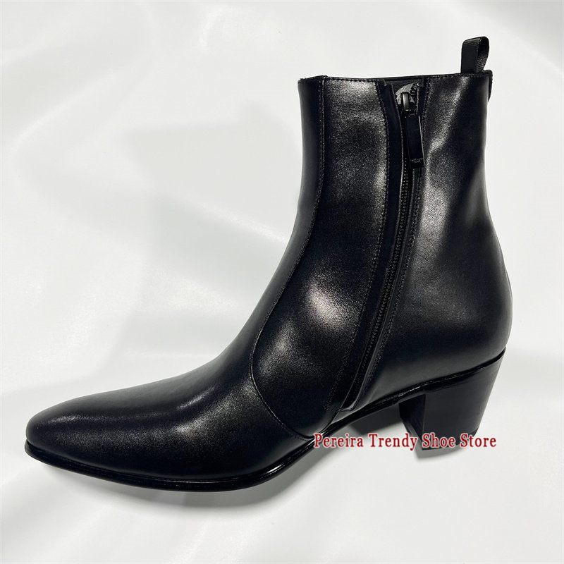 British Style Cowhide 6CM Thic - огляд і ціна Men'S Shoes Black And White