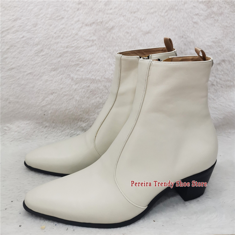 British Style Cowhide 6CM Thic - огляд і ціна Men'S Shoes Black And White