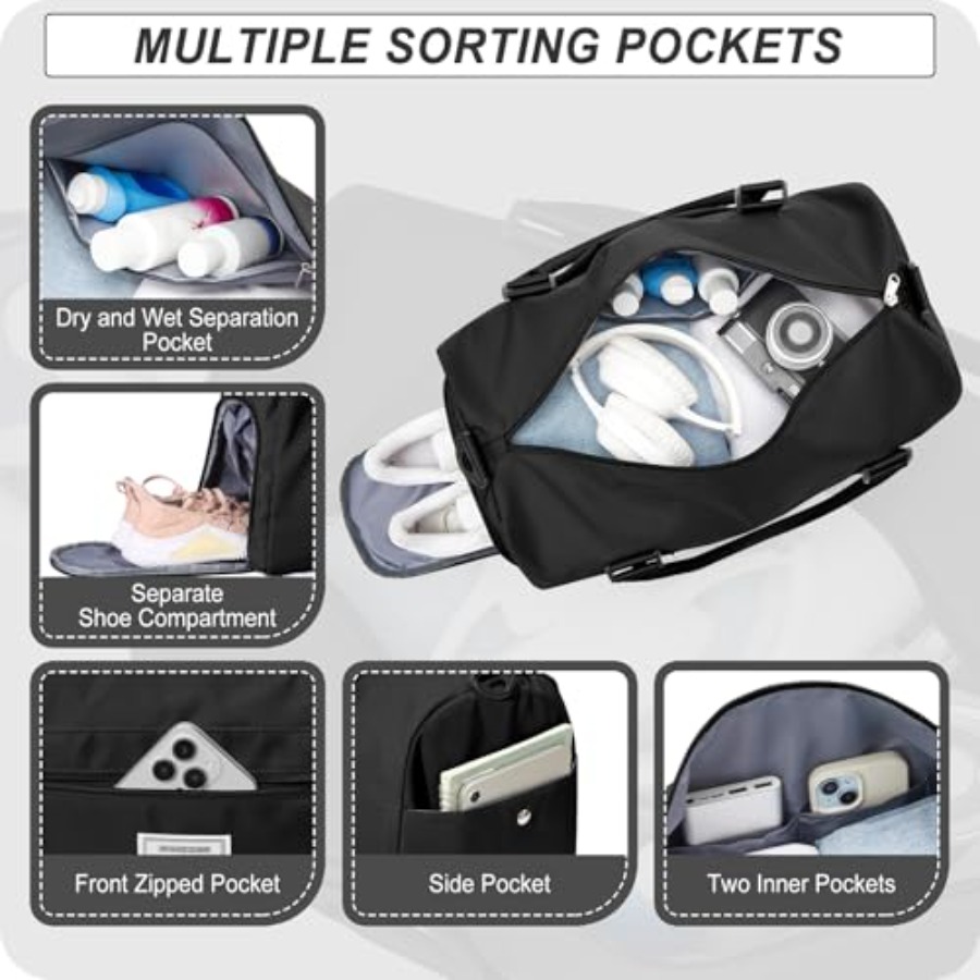 Small Black Sports Gym Duffel  - огляд і ціна Men Shoes Men