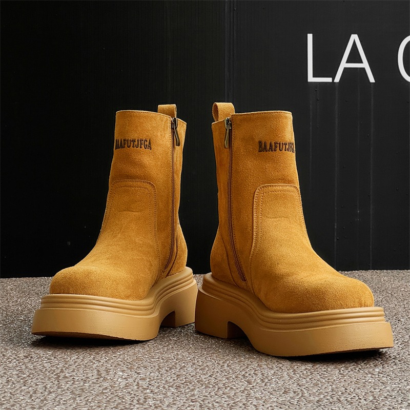 Winter Europe America Retro Th - огляд і ціна Men'S Shoes Zipper