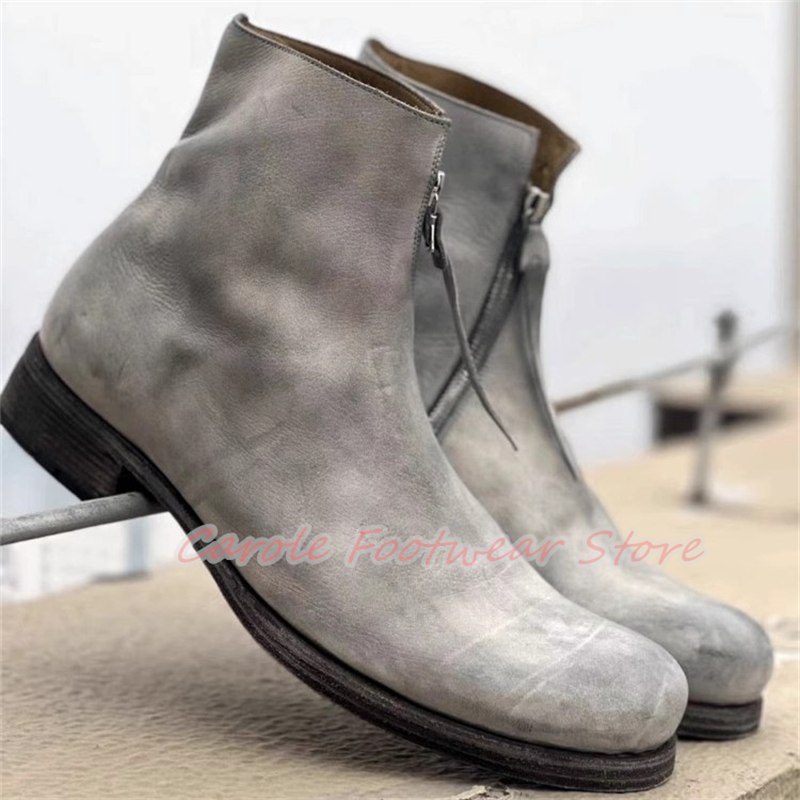 British Style Round Toe Chunky - огляд і ціна Men'S Shoes Zipper